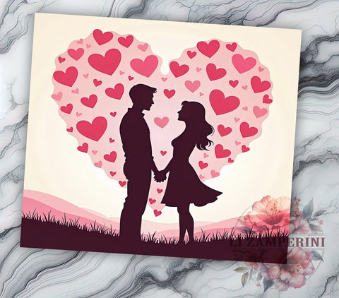 Valentine's Day Couple Tumbler Wrap, February 14 Sublimation Design, 20oz Tumbler Art, Digital Download Tumbler, Romantic Couple Gift, Love Tumbler Wrap, Cute Couple Design Sublimation Li Zamperini 