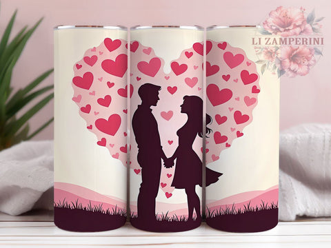 Valentine's Day Couple Tumbler Wrap, February 14 Sublimation Design, 20oz Tumbler Art, Digital Download Tumbler, Romantic Couple Gift, Love Tumbler Wrap, Cute Couple Design Sublimation Li Zamperini 