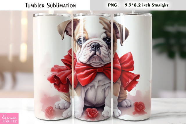 Valentines Day Cute Dog Tumbler Sublimation Sublimation Kseniia designer 