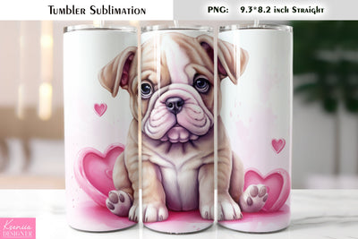 Valentines Day Cute Dog Tumbler Sublimation Sublimation Kseniia designer 