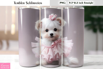Valentines Day Cute Dog Tumbler Sublimation Sublimation Kseniia designer 