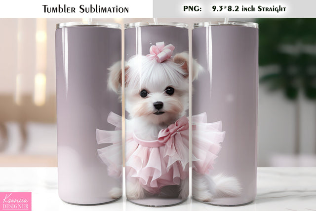 Valentines Day Cute Dog Tumbler Sublimation Sublimation Kseniia designer 