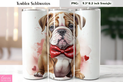 Valentines Day Cute Dog Tumbler Sublimation Sublimation Kseniia designer 