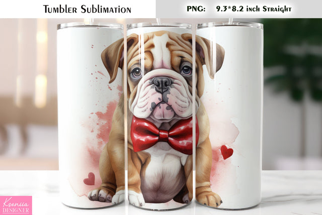 Valentines Day Cute Dog Tumbler Sublimation Sublimation Kseniia designer 