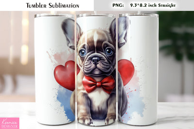 Valentines Day Cute Dog Tumbler Sublimation Sublimation Kseniia designer 