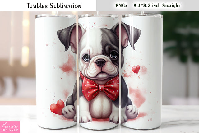 Valentines Day Cute Dog Tumbler Sublimation Sublimation Kseniia designer 