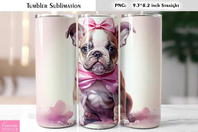 Valentines Day Cute Dog Tumbler Sublimation Sublimation Kseniia designer 