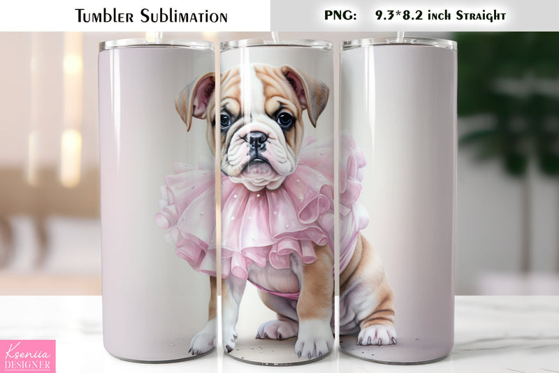 Valentines Day Cute Dog Tumbler Sublimation Sublimation Kseniia designer 