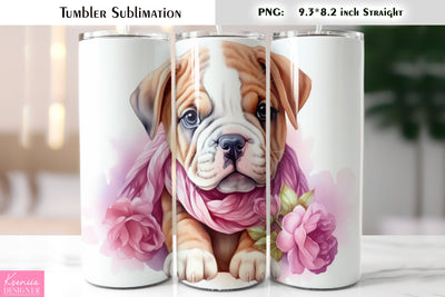 Valentines Day Cute Dog Tumbler Sublimation Sublimation Kseniia designer 