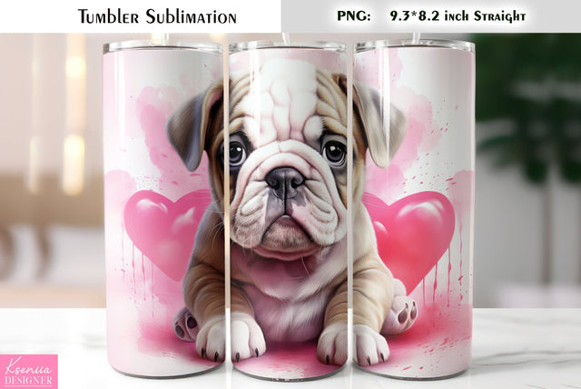Valentines Day Cute Dog Tumbler Sublimation Sublimation Kseniia designer 