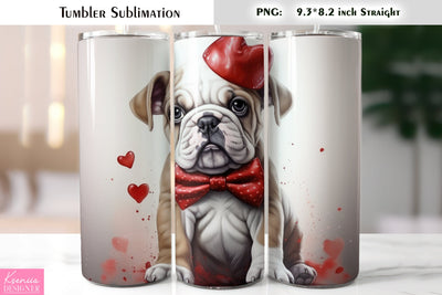 Valentines Day Cute Dog Tumbler Sublimation Sublimation Kseniia designer 