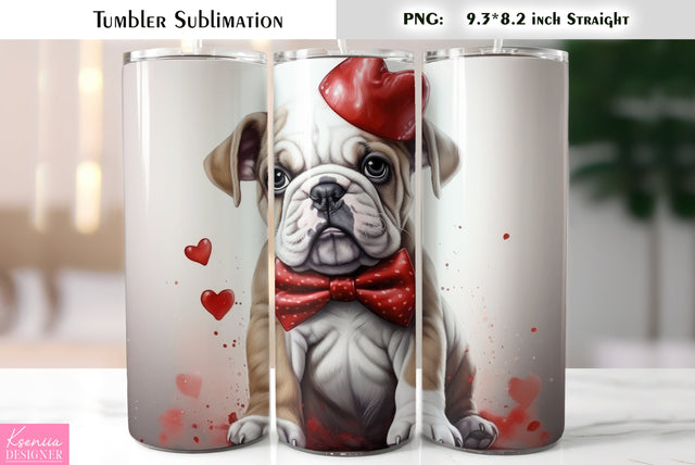 Valentines Day Cute Dog Tumbler Sublimation Sublimation Kseniia designer 