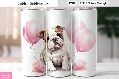 Valentines Day Cute Dog Tumbler Sublimation Sublimation Kseniia designer 