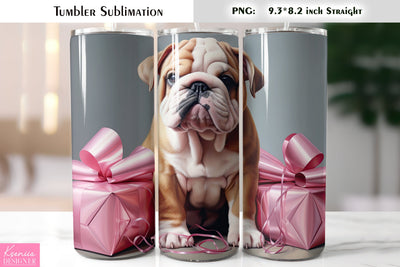 Valentines Day Cute Dog Tumbler Sublimation Sublimation Kseniia designer 