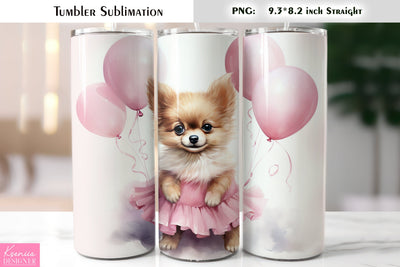 Valentines Day Cute Dog Tumbler Sublimation Sublimation Kseniia designer 