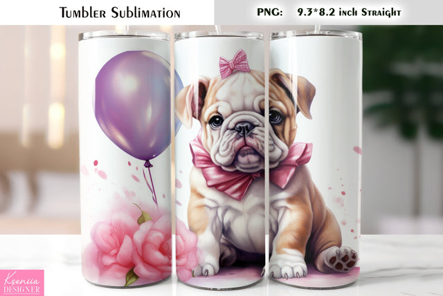 Valentines Day Cute Dog Tumbler Sublimation Sublimation Kseniia designer 