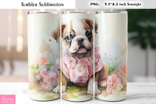 Valentines Day Cute Dog Tumbler Sublimation Sublimation Kseniia designer 