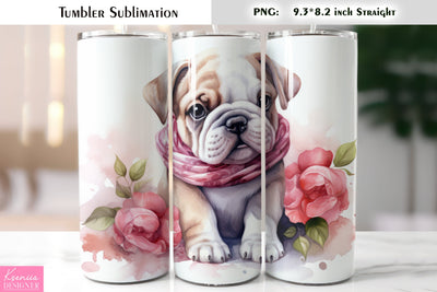 Valentines Day Cute Dog Tumbler Sublimation Sublimation Kseniia designer 