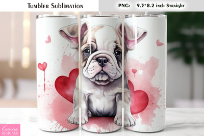 Valentines Day Cute Dog Tumbler Sublimation Sublimation Kseniia designer 