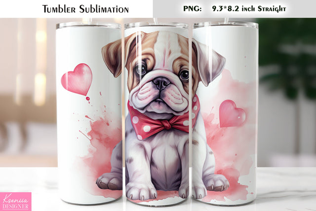 Valentines Day Cute Dog Tumbler Sublimation Sublimation Kseniia designer 