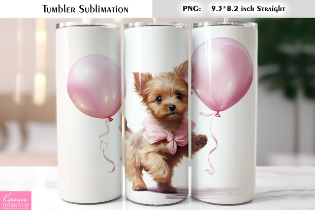 Valentines Day Cute Dog Tumbler Sublimation Sublimation Kseniia designer 