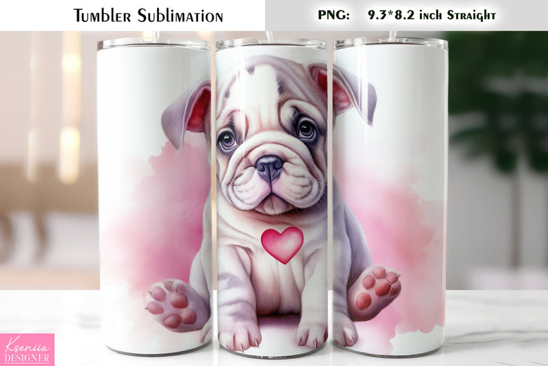 Valentines Day Cute Dog Tumbler Sublimation Sublimation Kseniia designer 