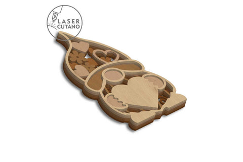 Valentine's Day Decorative Gnomes, Multilayer Template, Laser Cut Files SVG LaserCutano 