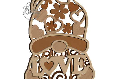 Valentine's Day Decorative Gnomes, Multilayer Template, Laser Cut Files SVG LaserCutano 