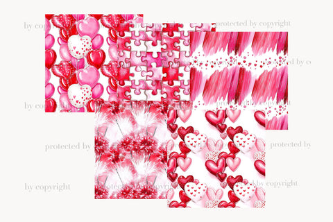 Valentines Day Digital Paper Collection | Romantic Patterns Digital Pattern GlamArtZhanna 