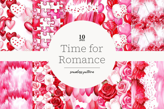 Valentines Day Digital Paper Collection | Romantic Patterns Digital Pattern GlamArtZhanna 