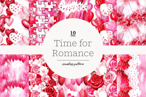 Valentines Day Digital Paper Collection | Romantic Patterns Digital Pattern GlamArtZhanna 