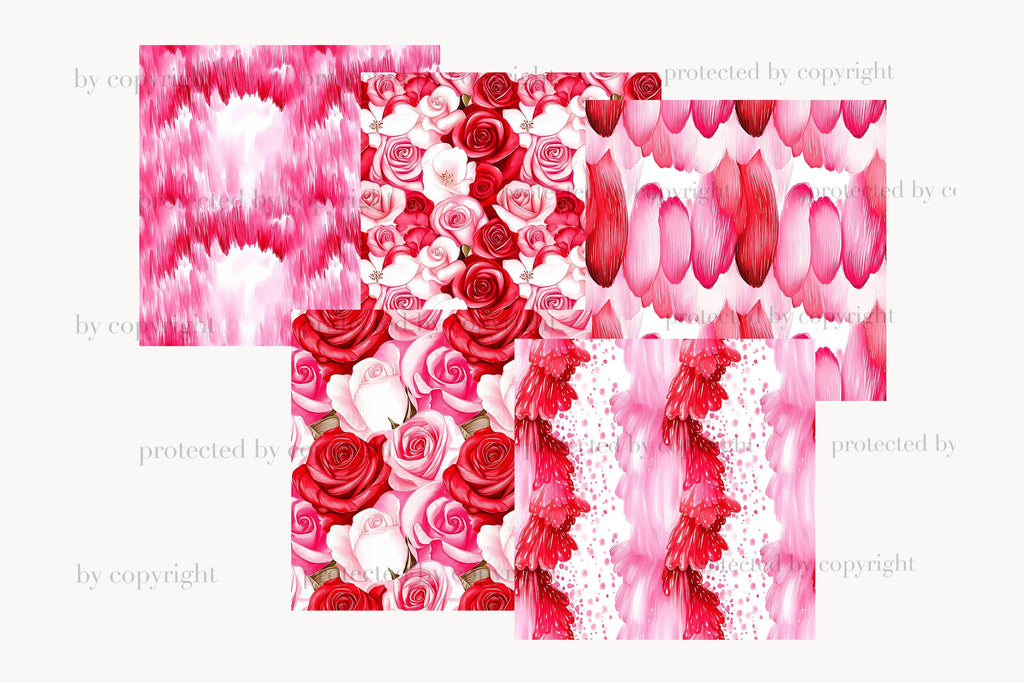 Valentines Day Digital Paper Collection | Romantic Patterns - So Fontsy