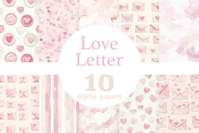 Valentines Day Digital Papers | Love Letter Seamless Pattern Digital Pattern GlamArtZhanna 