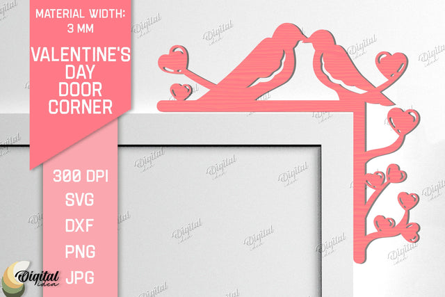 Valentine's Day Door Corner Laser Cut. Birds SVG SVG Evgenyia Guschina 