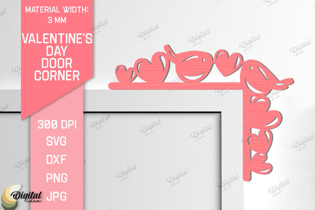Valentine's Day Door Corner Laser Cut. Birds SVG SVG Evgenyia Guschina 