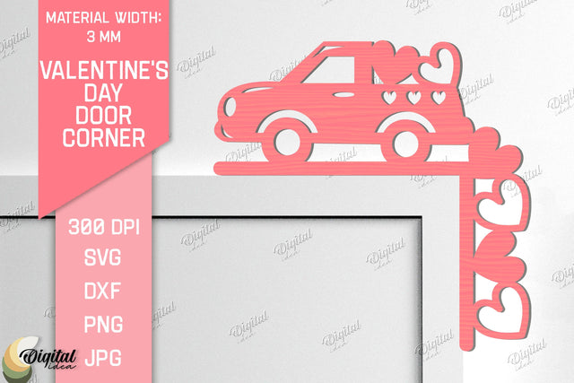 Valentine's Day Door Corner Laser Cut. Car SVG SVG Evgenyia Guschina 