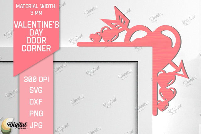Valentine's Day Door Corner Laser Cut. Heart SVG SVG Evgenyia Guschina 