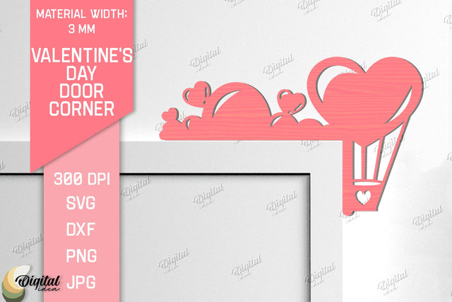 Valentine's Day Door Corner Laser Cut. Heart SVG SVG Evgenyia Guschina 
