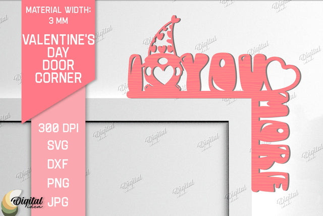 Valentine's Day Door Corner Laser Cut. Love Quote SVG SVG Evgenyia Guschina 