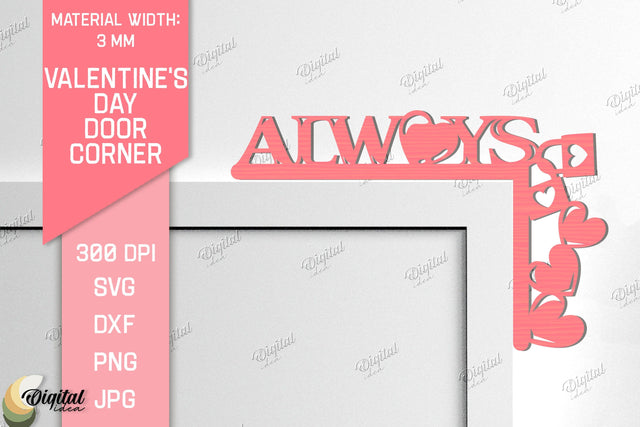 Valentine's Day Door Corner Laser Cut. Love Quote SVG SVG Evgenyia Guschina 