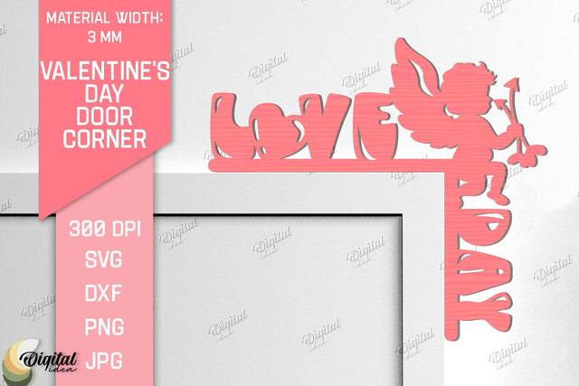 Valentine's Day Door Corner Laser Cut. Love SVG SVG Evgenyia Guschina 