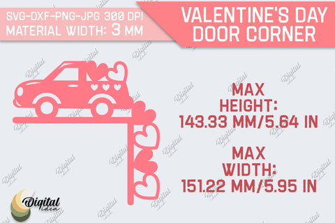 Valentine's Day Door Corners Bundle. Door Trim Laser Cut SVG Evgenyia Guschina 