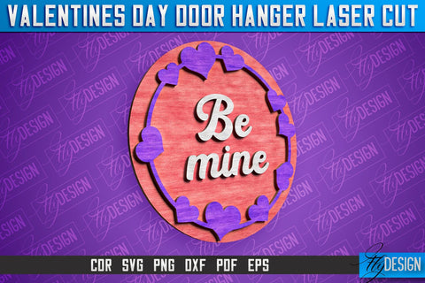 Valentines Day Door Hanger Laser Cut SVG | Laser Cut File | CNC files SVG Fly Design 