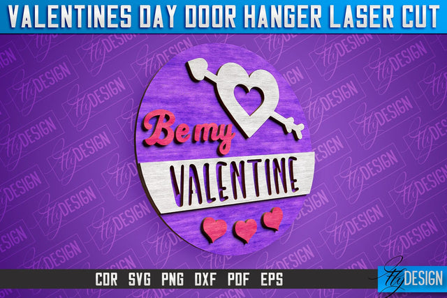 Valentines Day Door Hanger Laser Cut SVG | Laser Cut File | CNC files SVG Fly Design 