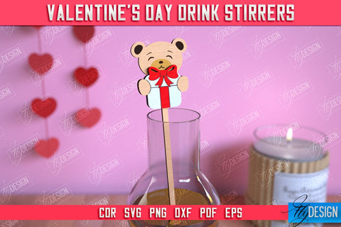 Valentine's Day Drink Stirrers Bundle | Cocktail Stirrers | Drinks Markers | Valentine's Signs | CNC File SVG Fly Design 