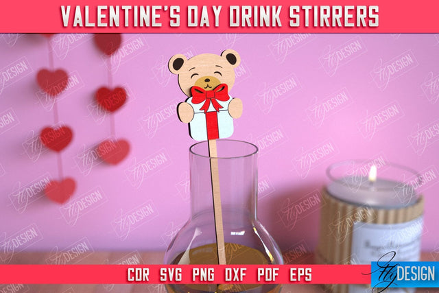 Valentine's Day Drink Stirrers | Cocktail Stirrers | Drinks Markers | Valentine's Signs | CNC File SVG Fly Design 