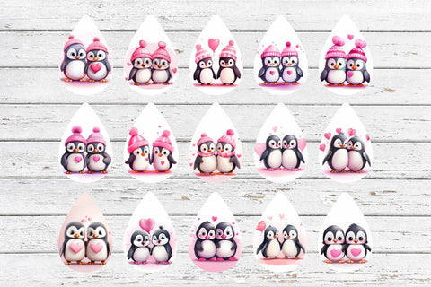 Valentines Day Earring Bundle PNG. Teardrop Earring Bundle Sublimation Olga Terlyanskaya 