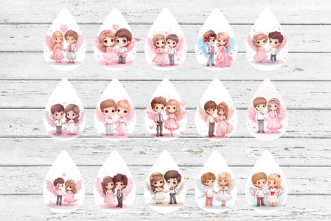 Valentines Day Earring Bundle PNG. Teardrop Earring Bundle Sublimation Olga Terlyanskaya 