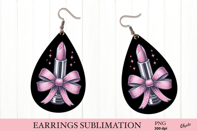 Valentine’s Day Earring PNG. Lipstick Coquette PNG Sublimation Olga Terlyanskaya 