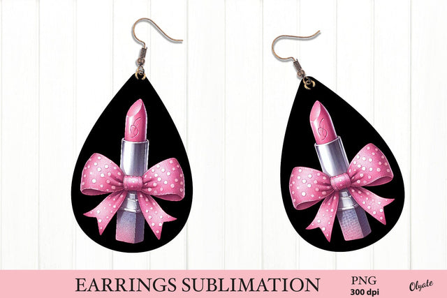 Valentine’s Day Earring PNG. Lipstick Coquette Sublimation Olga Terlyanskaya 